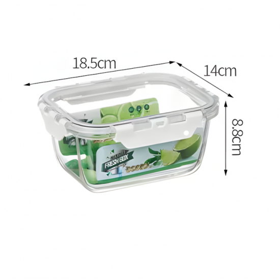 Glass Tupperware with Plastic Lid – 850 ml